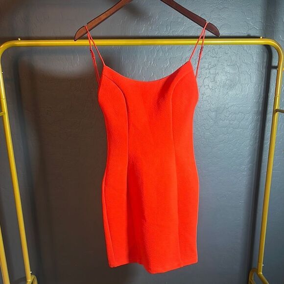Angel biba Orange/red Spaghetti Strap Bodycon Mini Dress - Picture 1 of 7